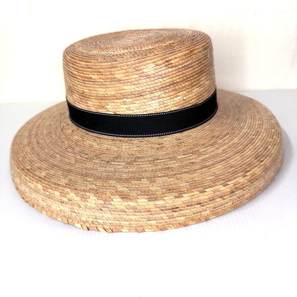 Tula Accessories - TULA Woven Palm Sun Hat Summer Beach Coastal Grandma Made in Mexico Neutral